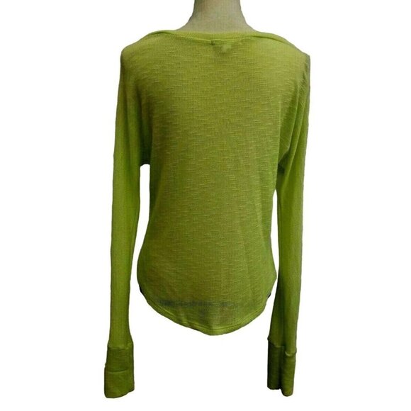 Aeropostale Womens Blouse Size M Light Green Long Sleeve Scoop Neck - Picture 7 of 11